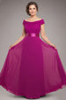 Cowl Neck Chiffon Maxi Dress - Magenta by Goddiva