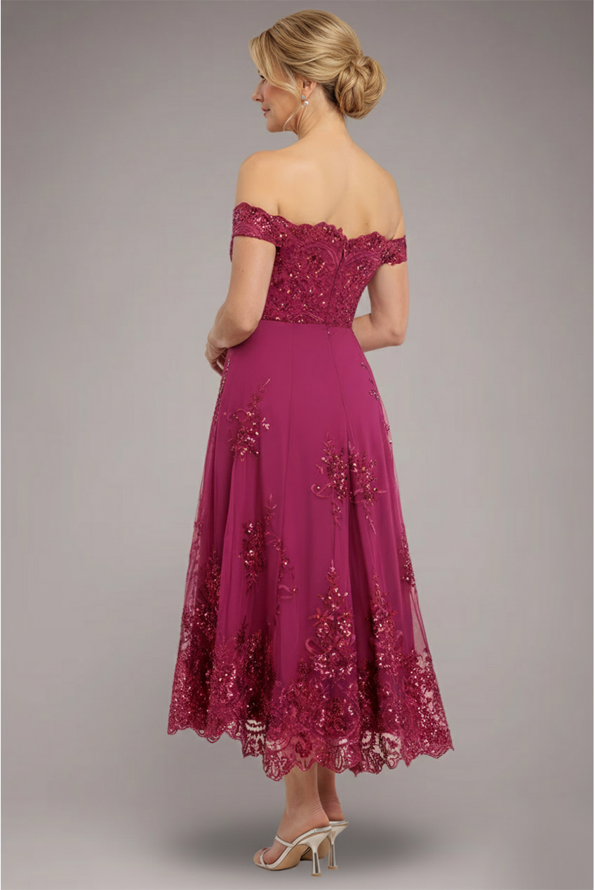 Bardot Sequin & Lace High Low Midi - Magenta DR3675M