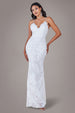 Cross Back Diamante Strap Sequin Maxi - White by Goddiva