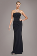 Scuba Crepe Bandeau Maxi With Diamante Necklace - Black by Goddiva