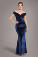 Shimmer Velvet Bardot Maxi Dress - Navy by Goddiva