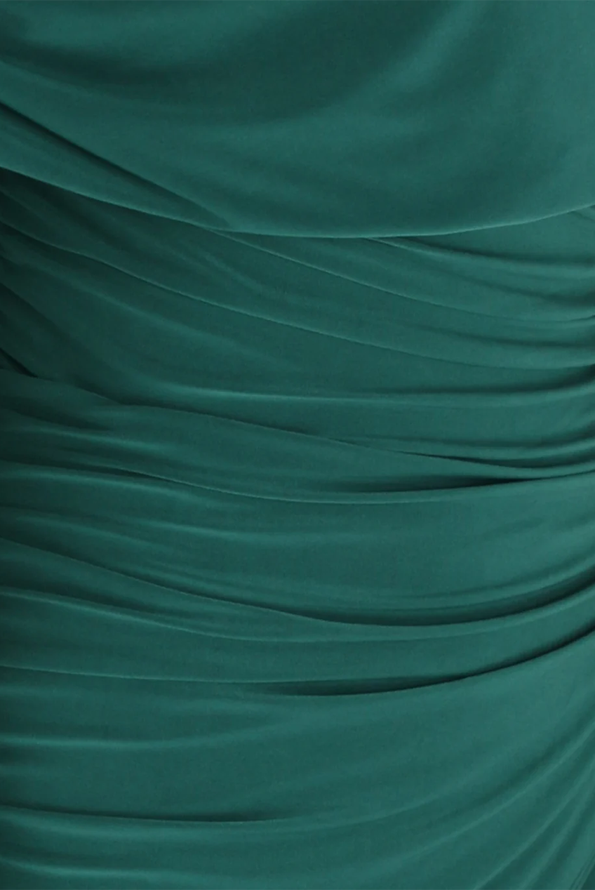 Draped Slim Fit Jersey Asymmetric Maxi Dress AV-IMD2444