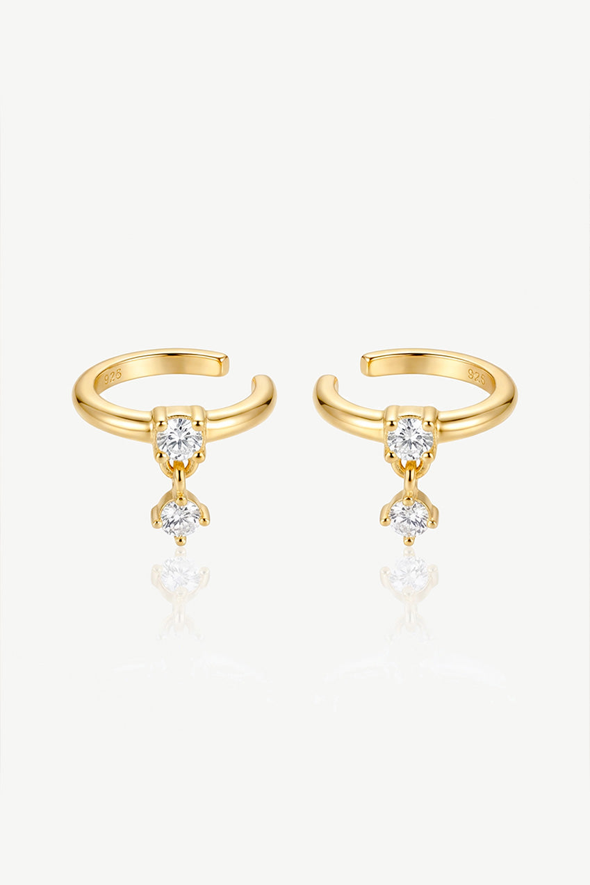 Ear Cuffs With Dangling Stone Charms 356