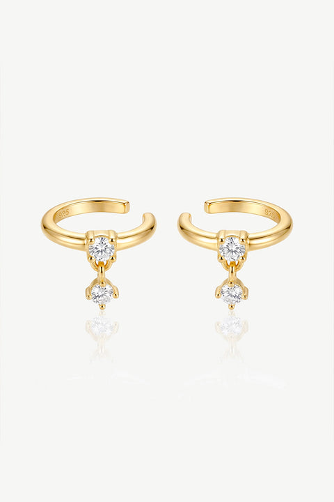 Ear Cuffs With Dangling Stone Charms by MUCHV