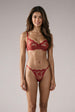 Floral Elegant Embroidered Lingerie Bra Set | Burgundy by Little Nooks