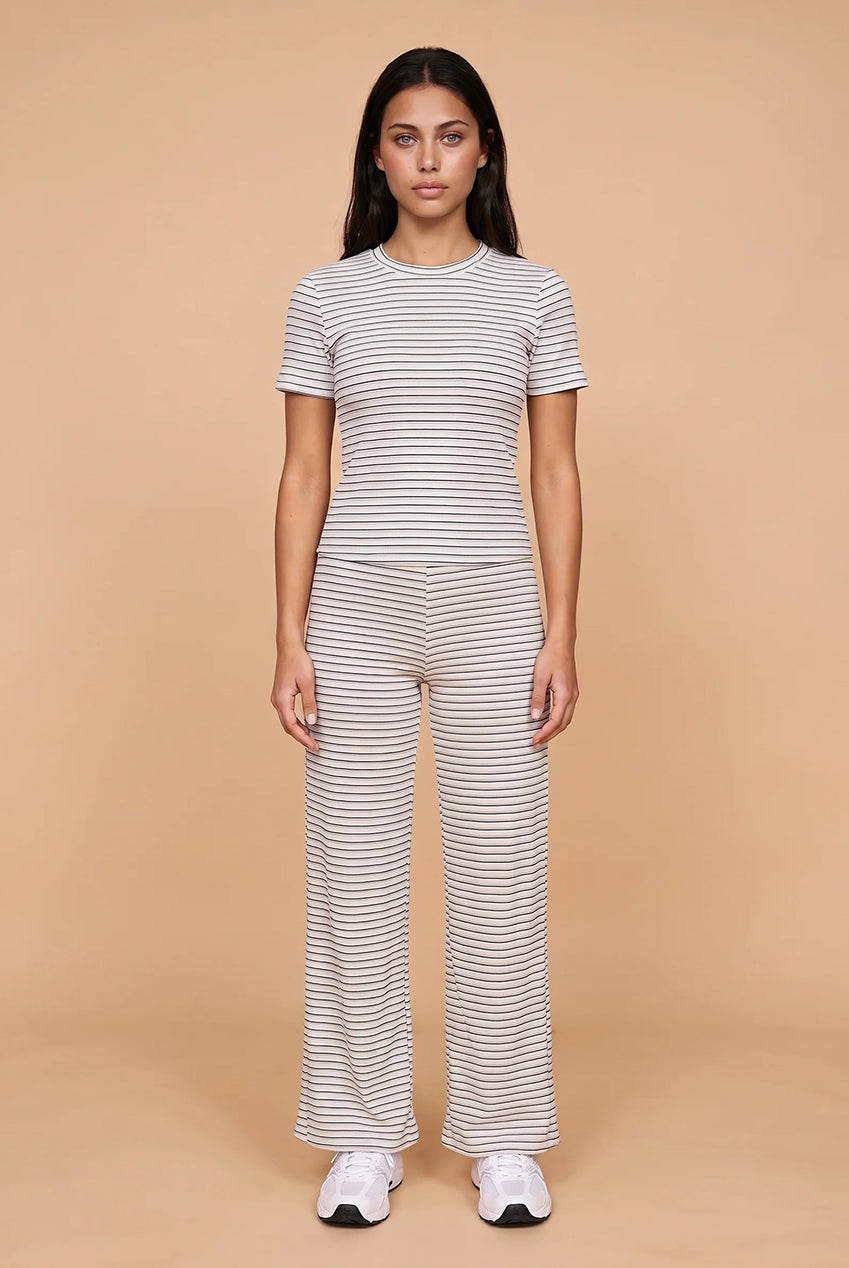 Ribbed Stripe Wide Leg Trouser 40TRS39814
