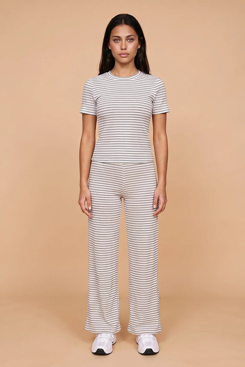 Ribbed Stripe Wide Leg Trouser by Urban Bliss