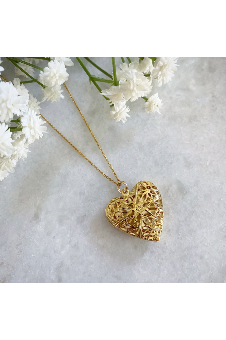 Florence Filigree Heart Locket FLOR001