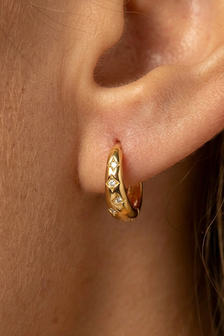Starburst Huggie Hoop Earrings 597
