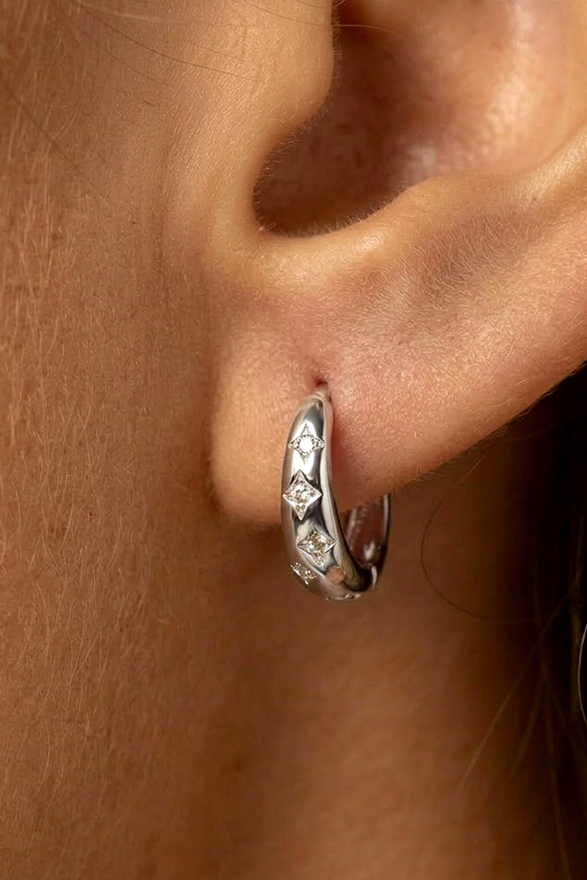 Starburst Huggie Hoop Earrings 597