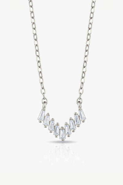 Silver - Dainty Baguette Bar Necklace In Gold Or Silver by MUCHV