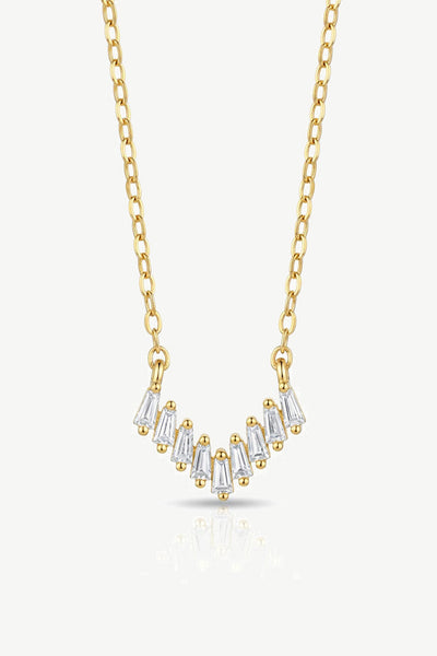 Gold - Dainty Baguette Bar Necklace In Gold Or Silver by MUCHV