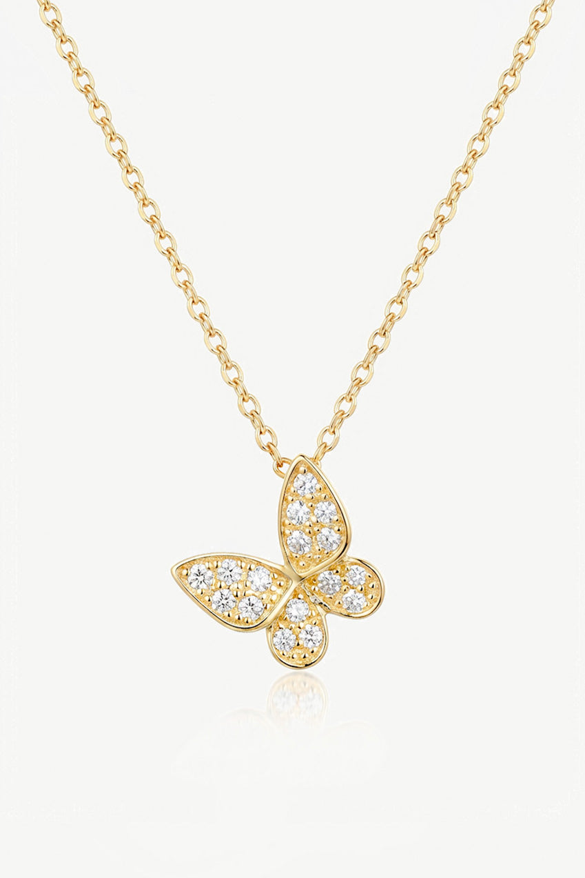 Gold Or Silver Butterfly Necklace 550