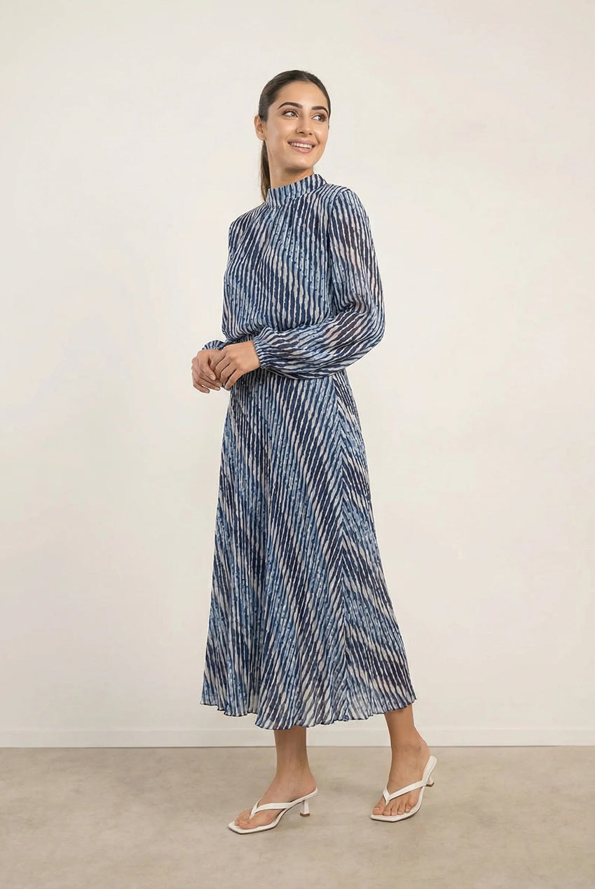 High Neck Bubble Print Dress BV5958IT008