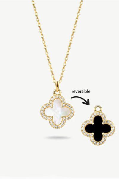 Gold - Clover Necklace - Reversible Pendant by MUCHV
