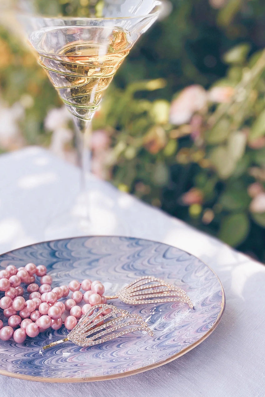 Gold Hair Slides Set Art Deco - As Seen In Hello! 5060801170338