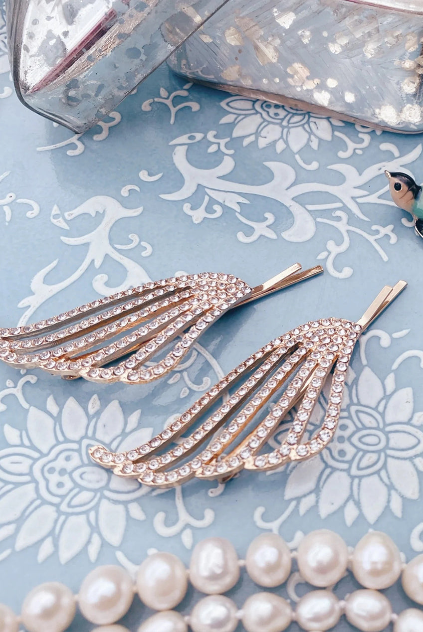 Gold Hair Slides Set Art Deco - As Seen In Hello! 5060801170338
