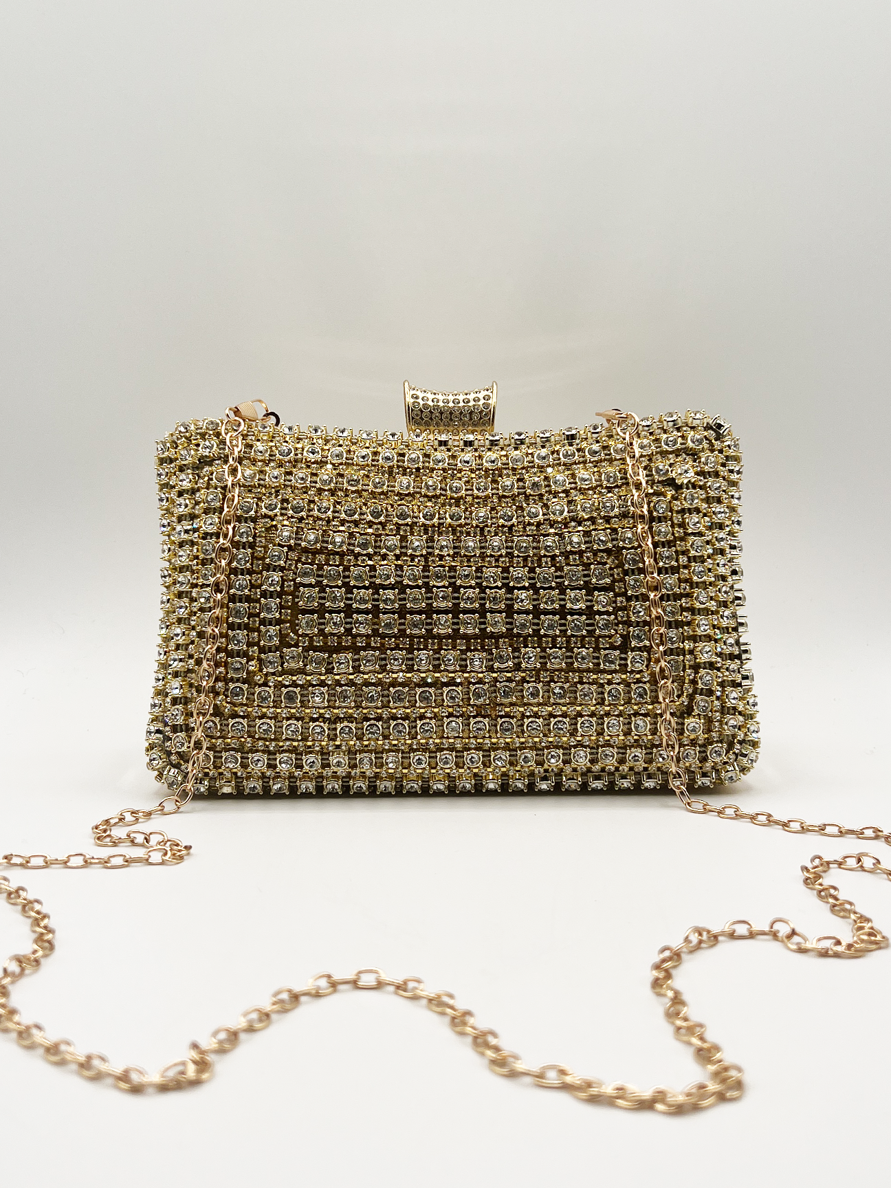 Gold Diamante Clutch Bag HB323224