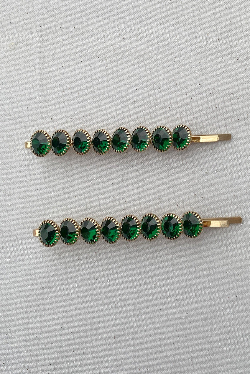 Green Hair Slides Gold Hair Grips Clip501