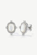 White Heirloom Stud Earrings In Gold Or Silver by MUCHV