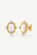 White Heirloom Stud Earrings In Gold Or Silver by MUCHV