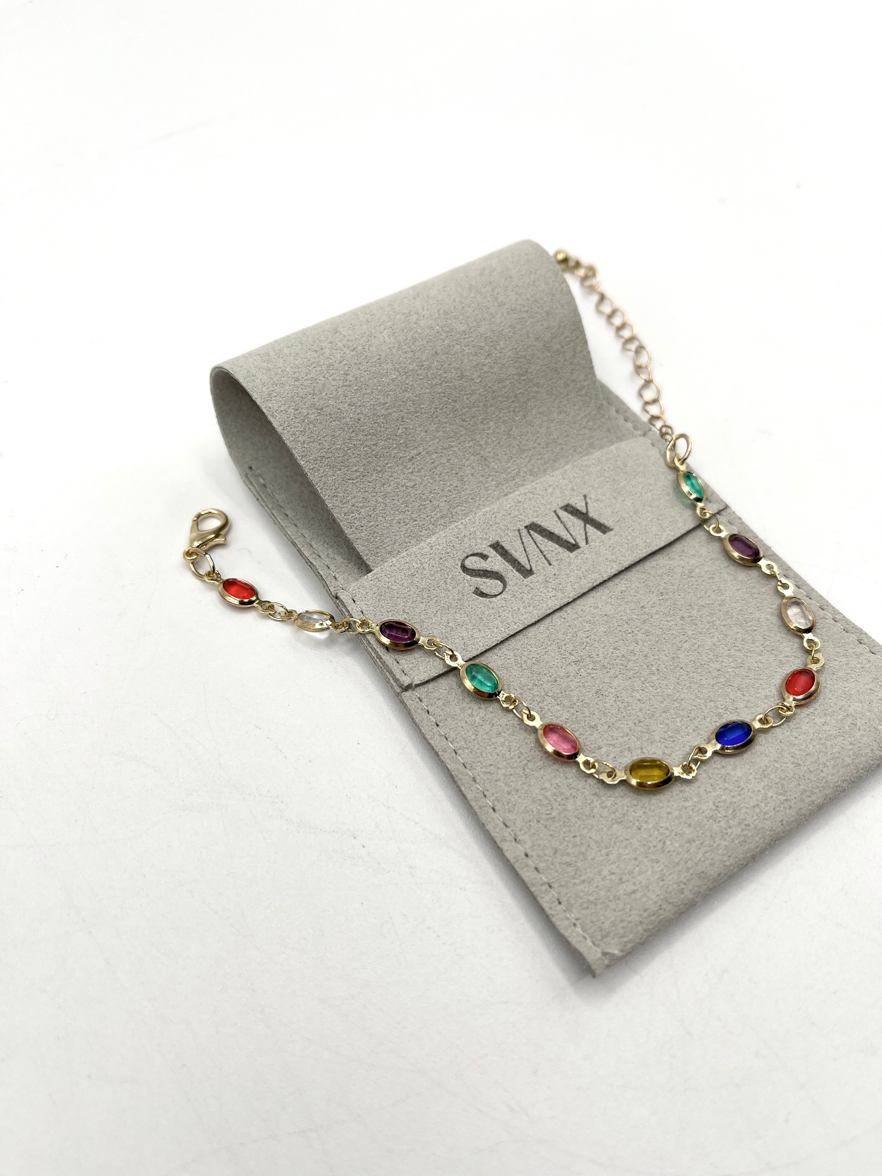 Multicolour Oval Chain Bracelet JE402001