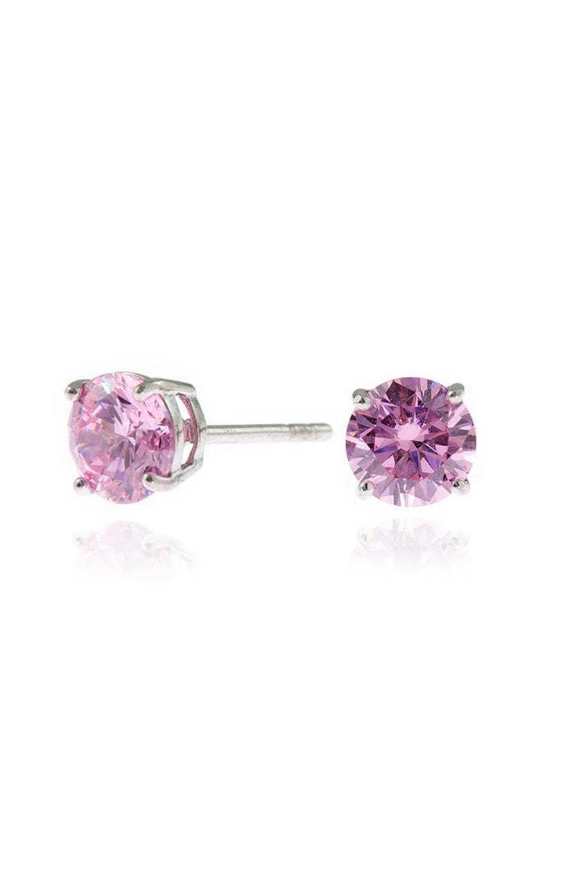 Lana 6mm Silver Pink Earrings 480422R023