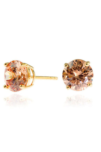 Champagne - Lana 8mm Champagne Earrings by Cachet London