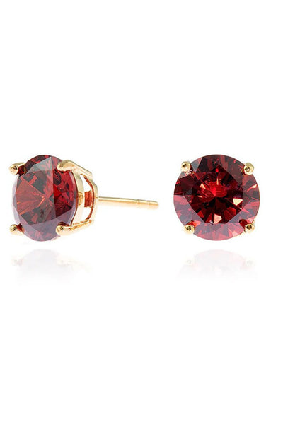 Ruby - Lana 8mm  Ruby Earrings by Cachet London