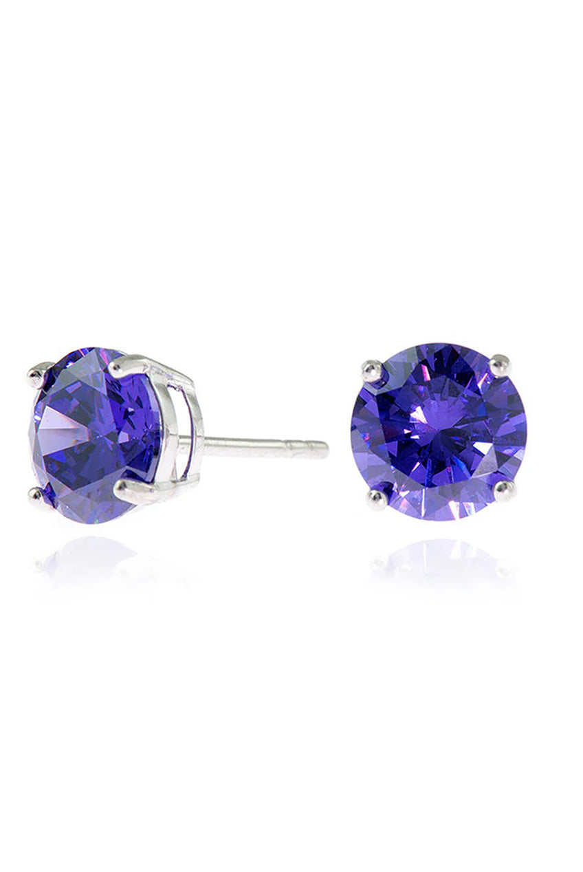Lana 8mm Silver Violet Earrings 480391R280