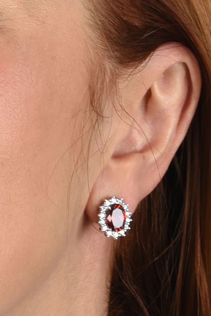 Dacia Silver Ruby Earrings 413373R003