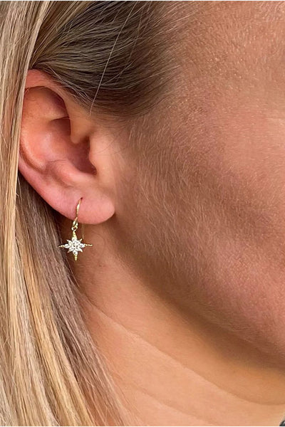 Gold - North Star Gold French Wire Earrings by Cachet London