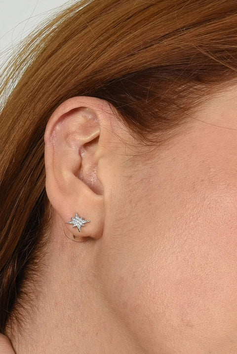 North Star Silver Earrings by Cachet London