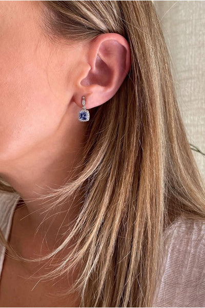 Tanzanite - Tanis Silver Tanzanite Earrings by Cachet London