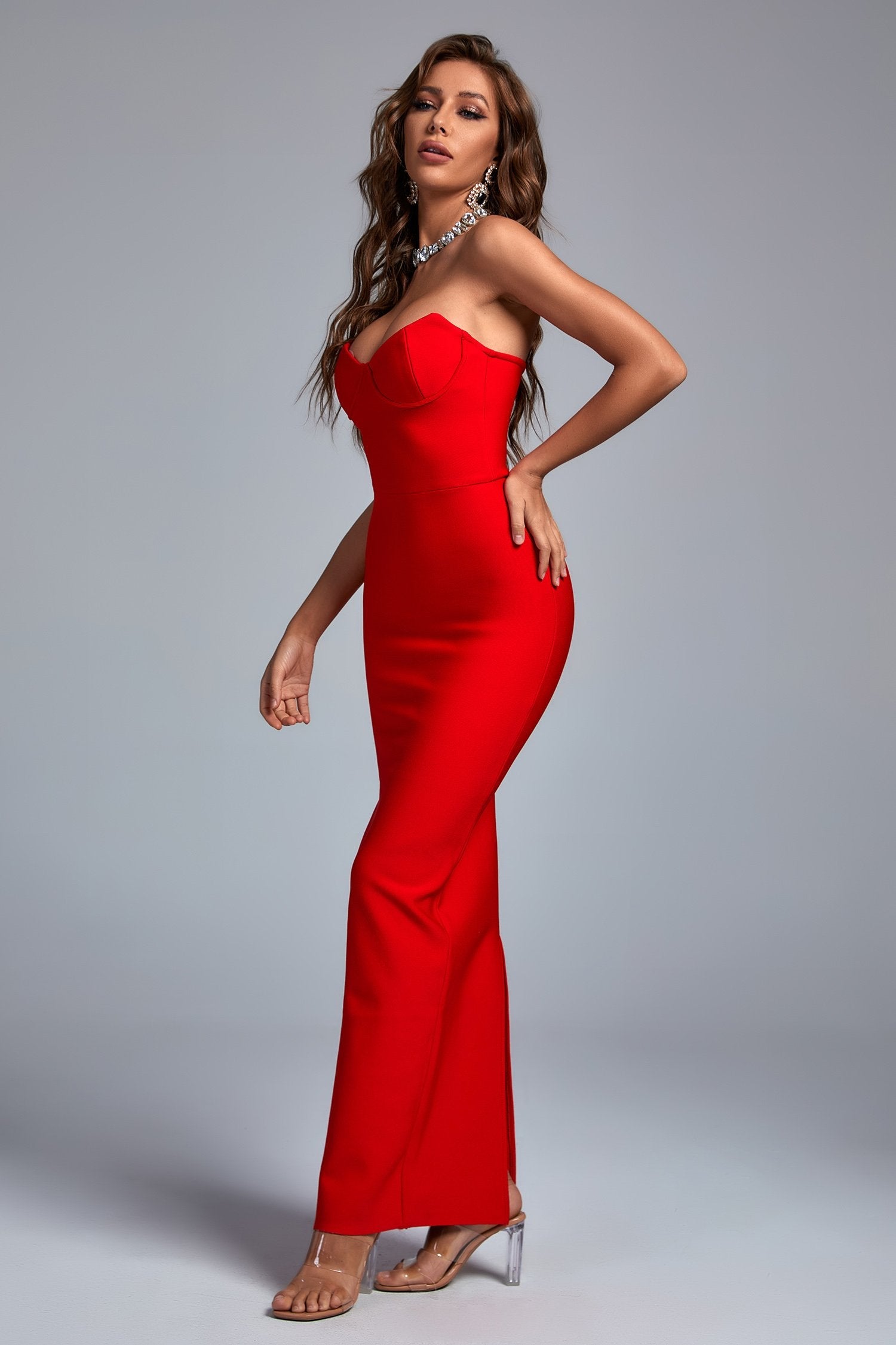Dotte Maxi Bandage Dress - Red D210220020