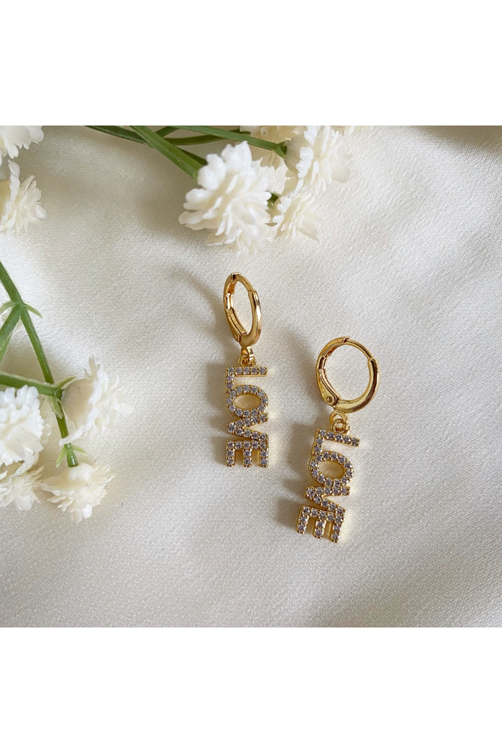 Love Huggie Hoop Earrings LOVEER01