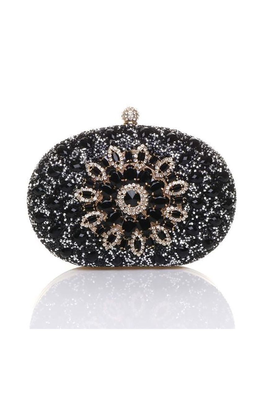 Oval Diamante Embellished Clutch Bag HB345702