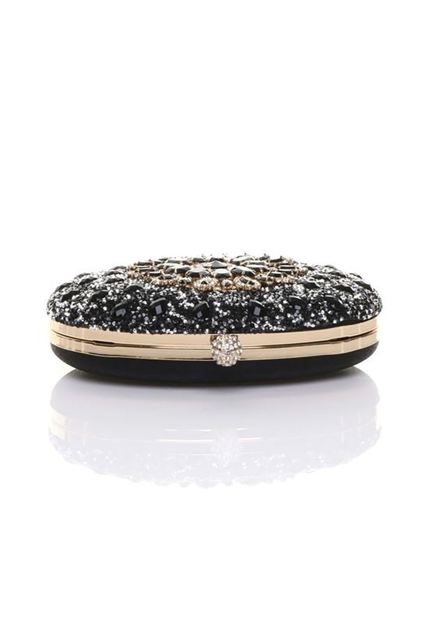 Oval Diamante Embellished Clutch Bag HB345702