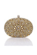 Oval Diamante Embellished Clutch Bag In Gold by SVNX