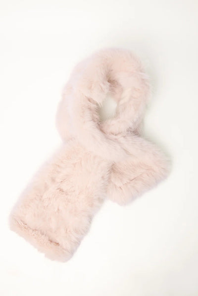 Cream - Faux Fur Scarf by Blue Vanilla