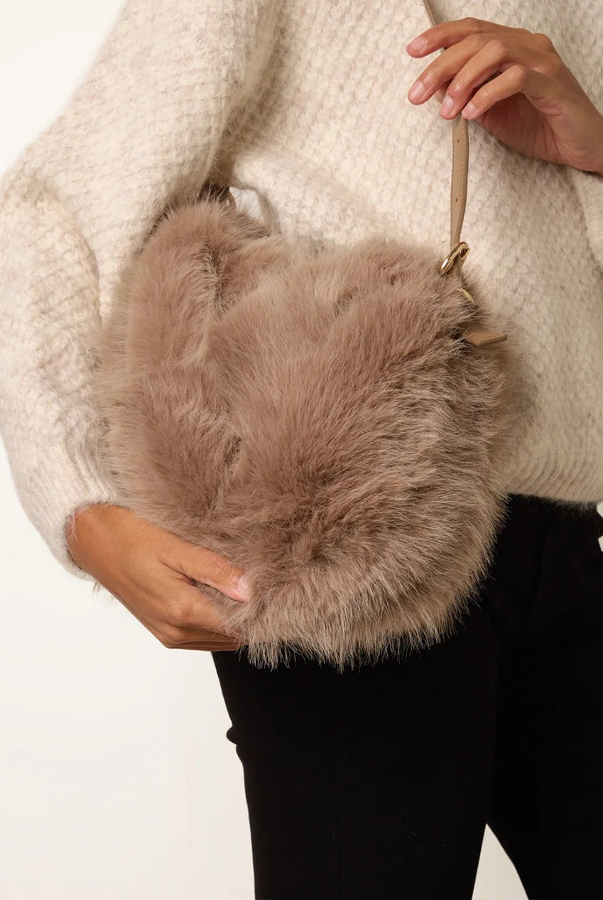 Fluffy Faux Fur Shoulder Bag NB261306013