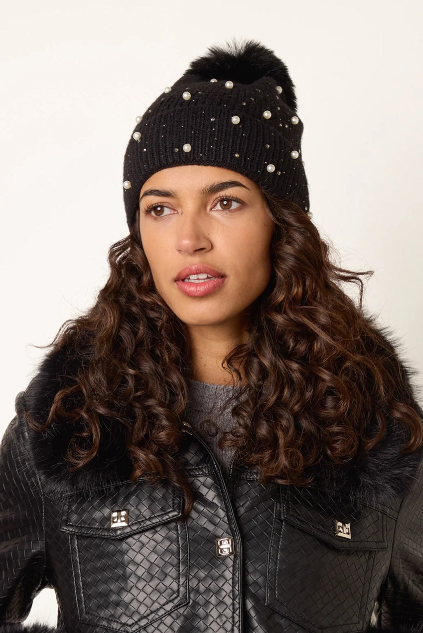 Rhinestone Pearl Beanie NB261578003