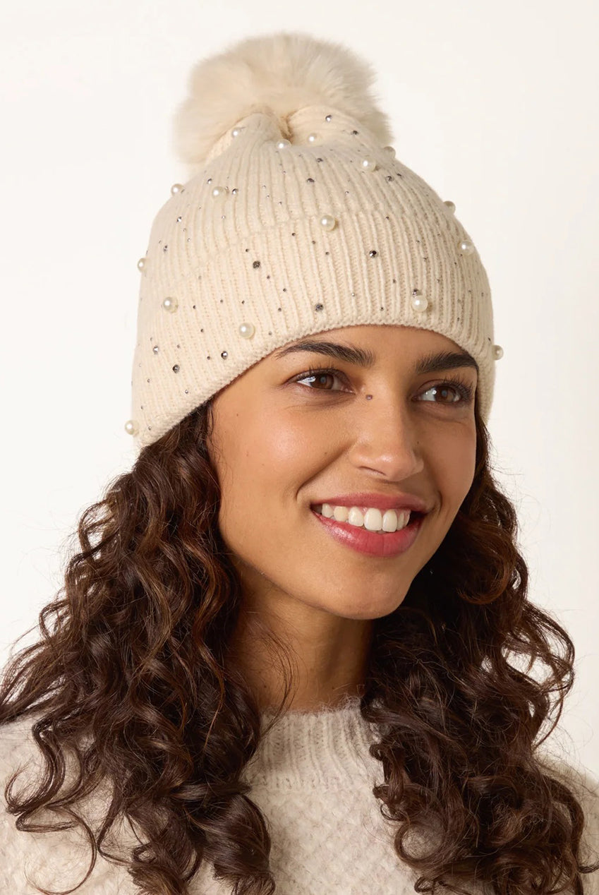Rhinestone Pearl Beanie NB261578013