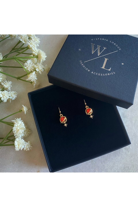 Wisteria London Orion Red Planet And Star Earrings