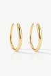 Gold Oval Pull-Through Threader Hoop Earrings by MUCHV