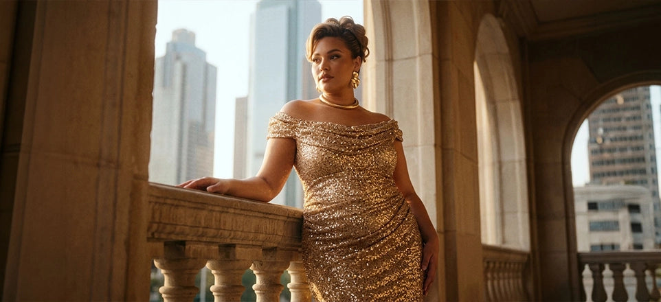 Plus size wedding guest style