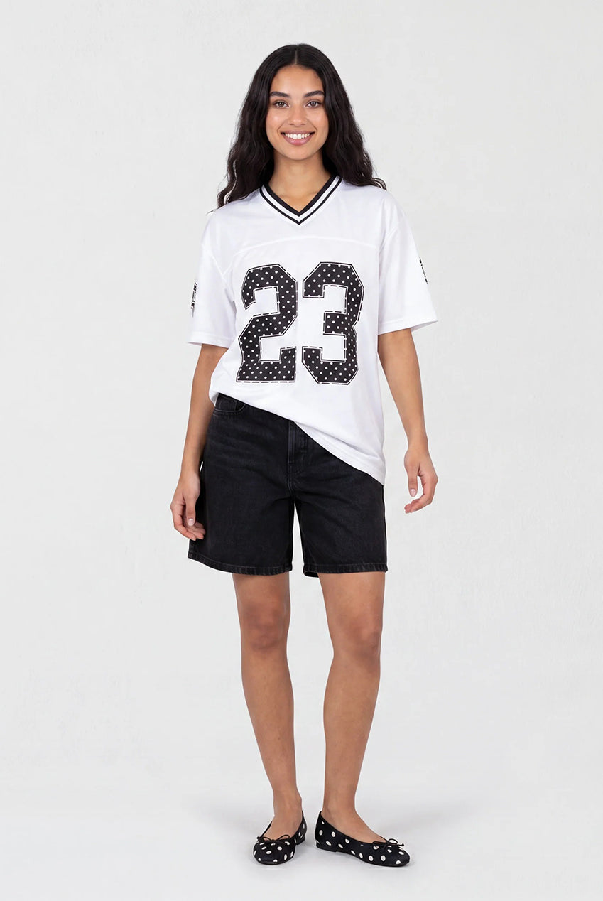 Polka Dot Detail Sports Jersey AW26028P006