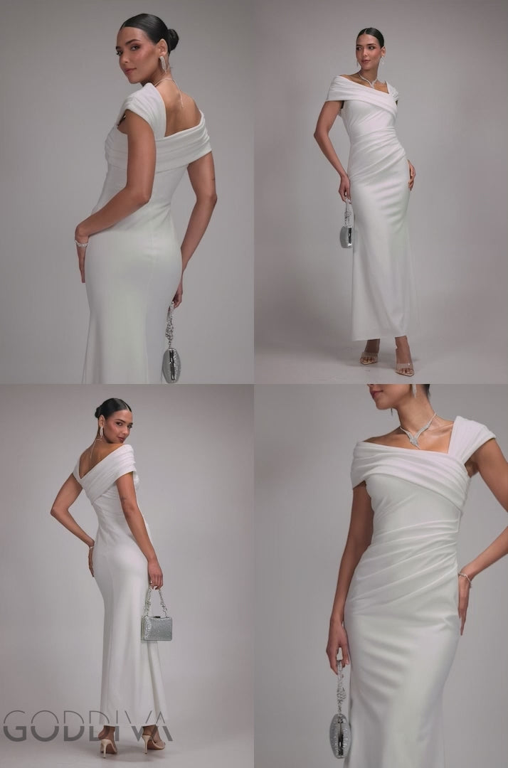 goddiva one shoulder asymmetric midi dress product info and reviews One Shoulder Asymmetric Twist Maxi Dress - Black main image 0