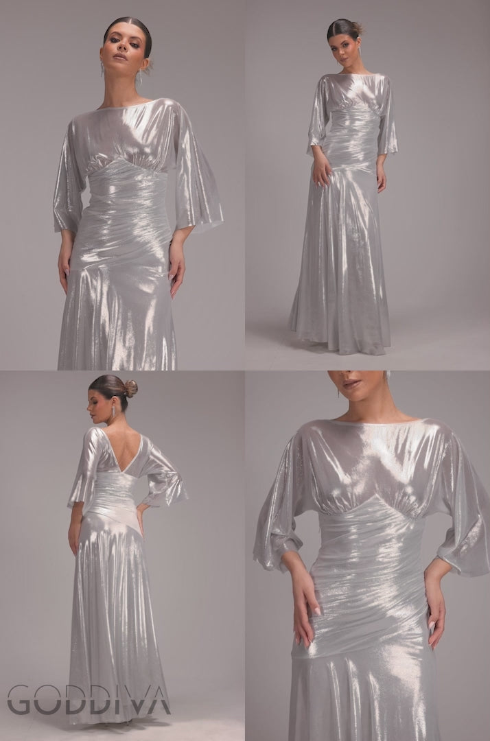 Gravity Defying Naked Maxi Dress - Silver DR5051