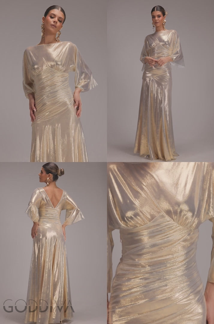 Gravity Defying Naked Maxi Dress - Gold DR5051